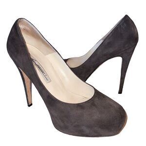 Brian Atwood Platform Pumps Suede Stiletto